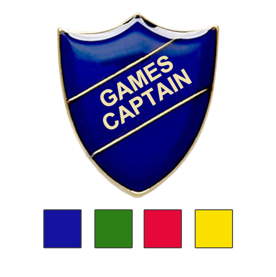 Coloured Shield Shaped Badges Games Captain Badges