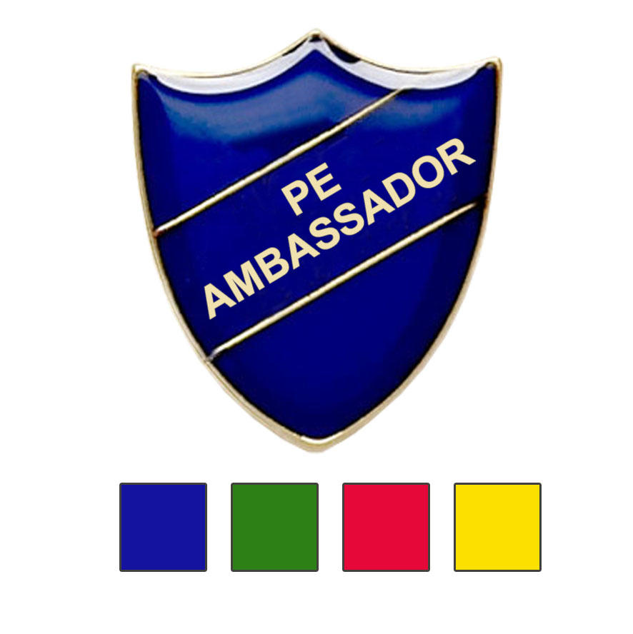 Coloured Shield Shaped PE Badges