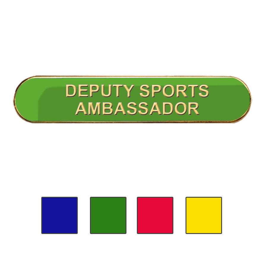 Coloured Bar Shaped Deputy Sports Ambassador Badges