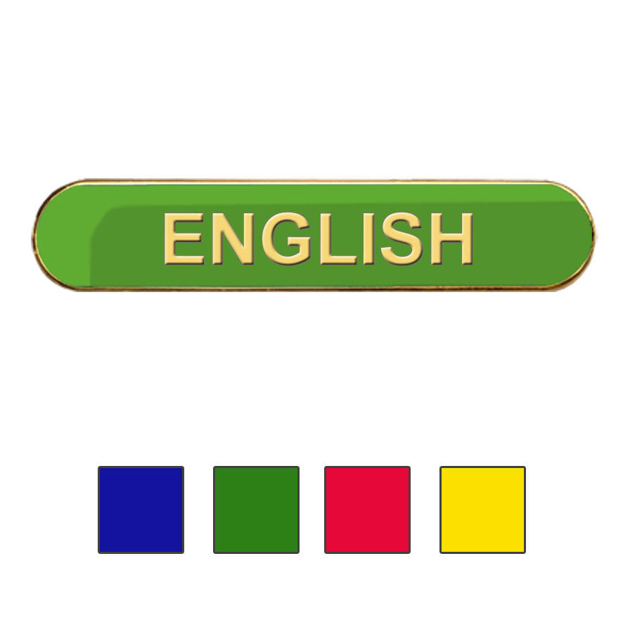 Coloured Bar Shaped English Badges