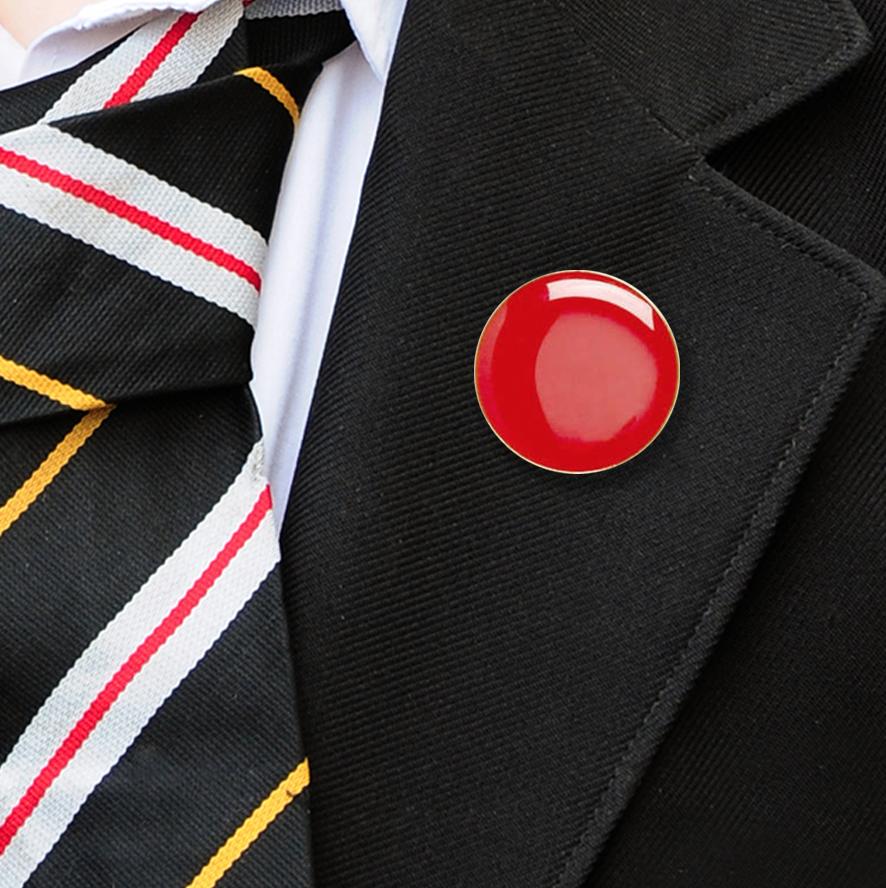 Round enamel badges red