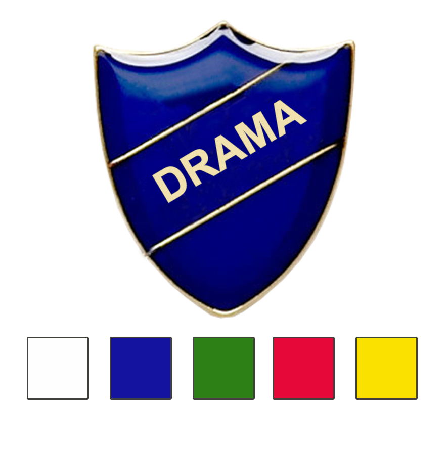 Coloured Shield Shaped Badges Drama Badges