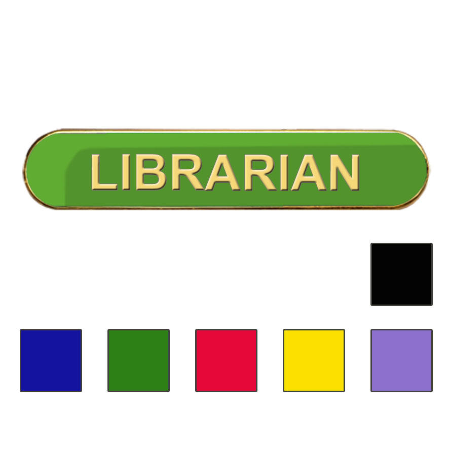 Coloured Bar Shaped Librarian Badge Badges