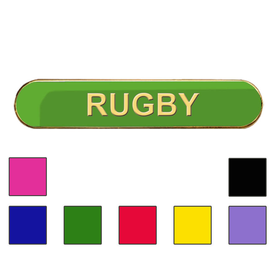 Coloured Bar Shaped Rugby Badges