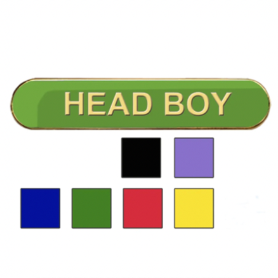 Coloured Bar Shaped Head Boy Badges