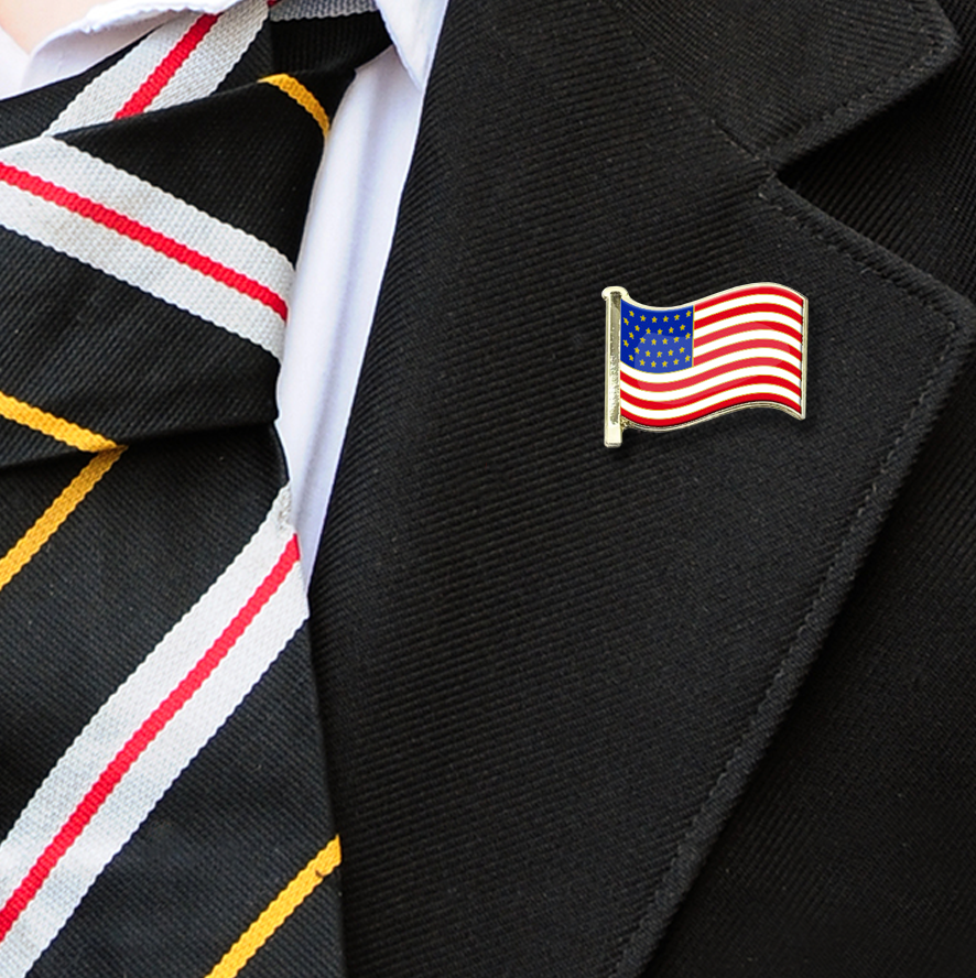 USA Flag Badge on Lapelle