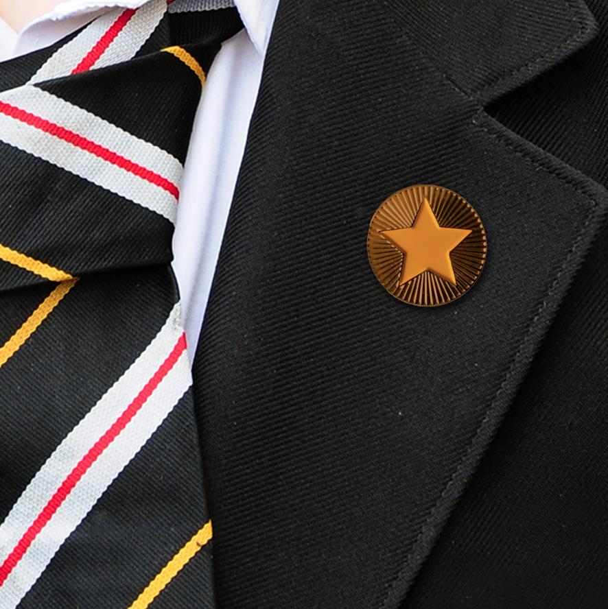 Round on Bronze with Orange Star badges