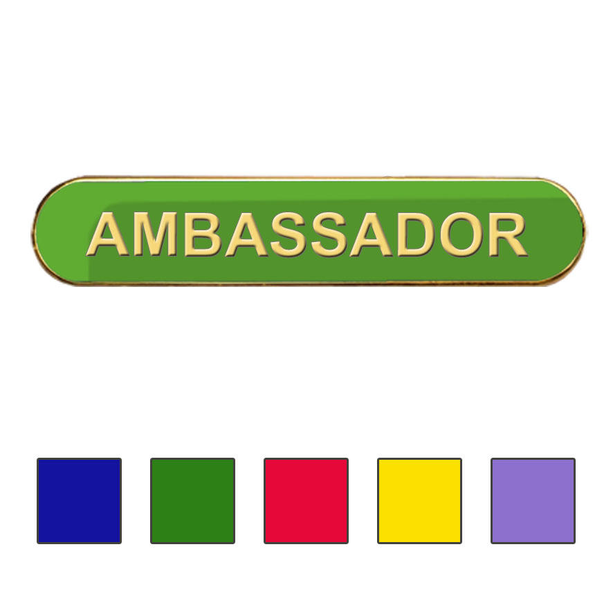 Coloured Bar Shaped Ambassador Badge