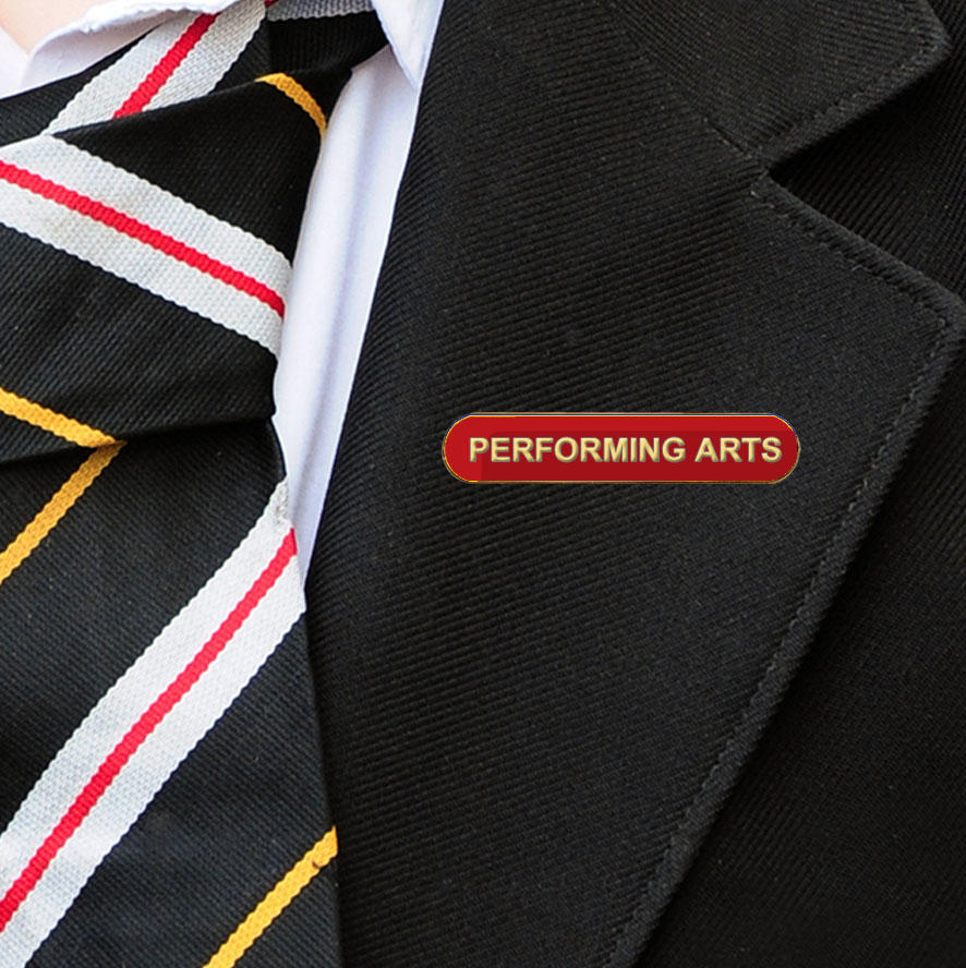 Red Bar Shaped Performing Arts Badge