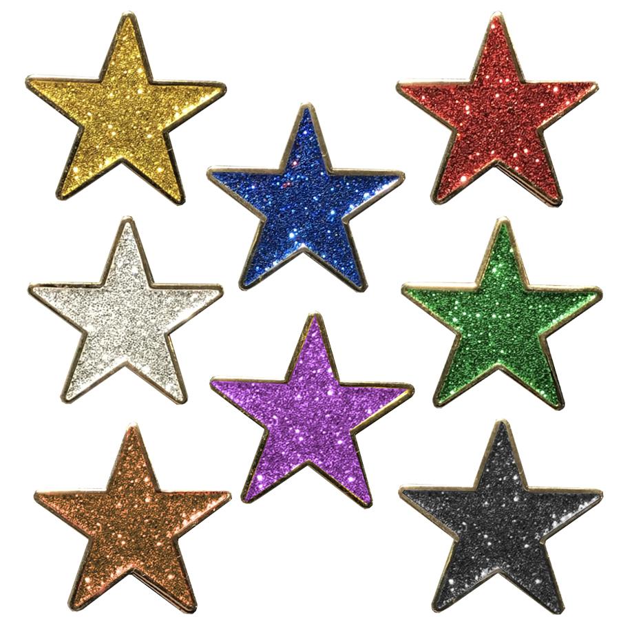 Star Shaped Glitter Badges