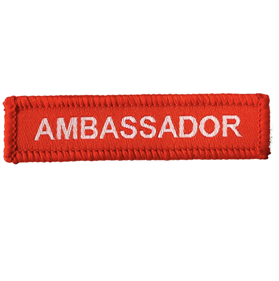 ambassador woven patches red