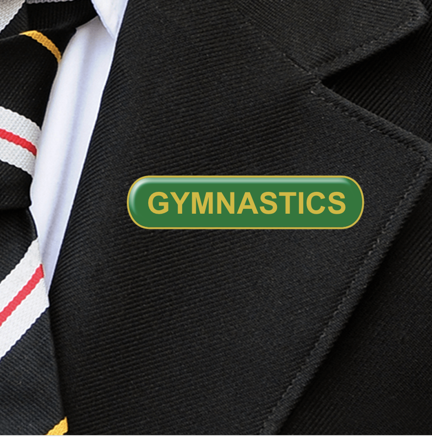 Green Bar Shaped Gymnastics Badge