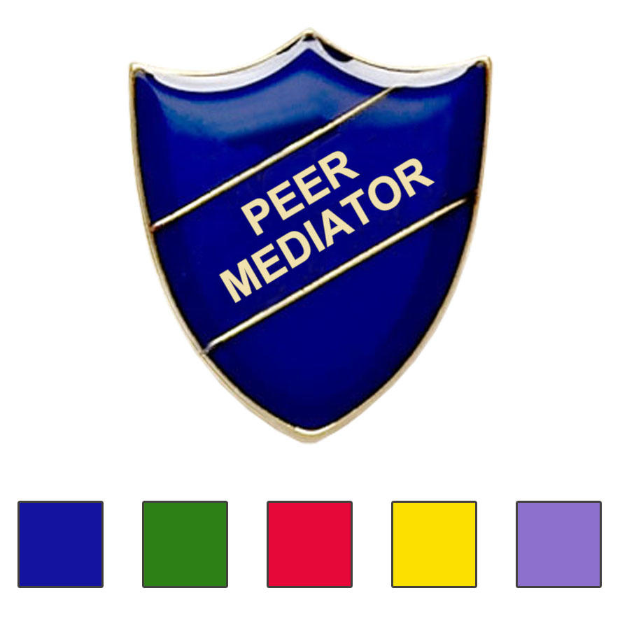Coloured Shield Shaped Peer Mediator Badges