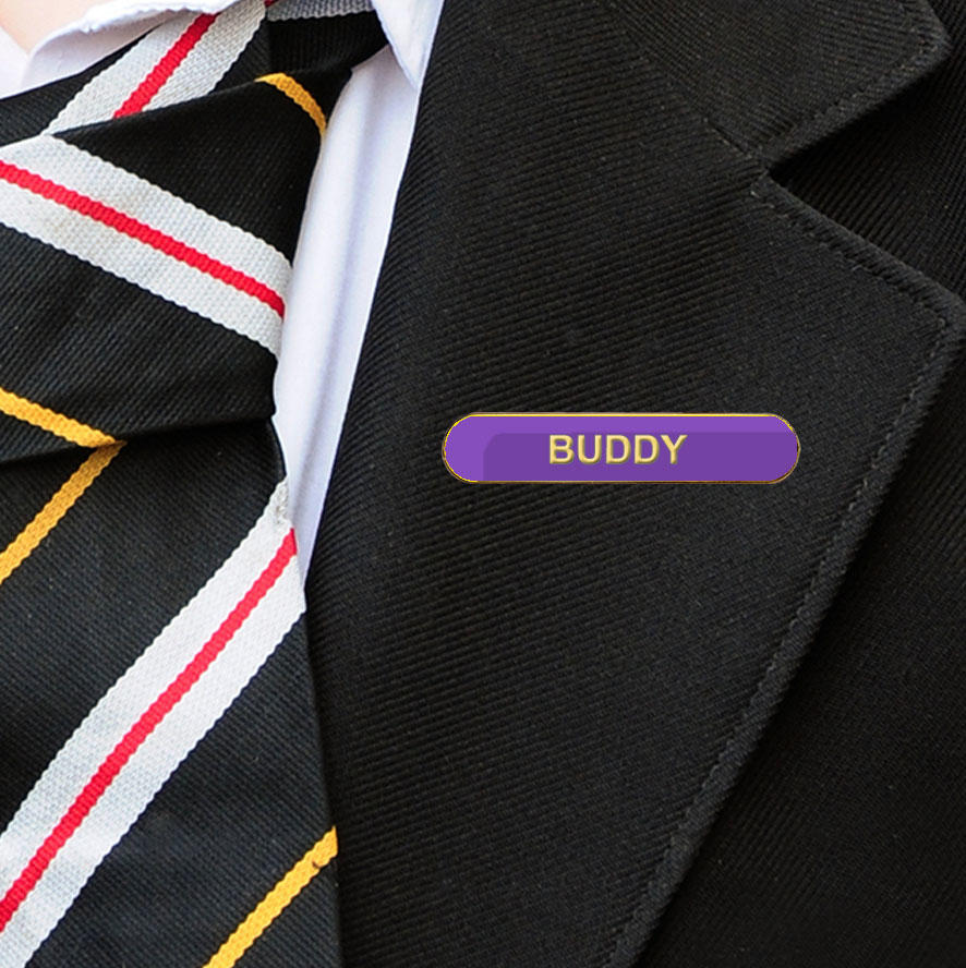Purple Bar Shaped Buddy Badge
