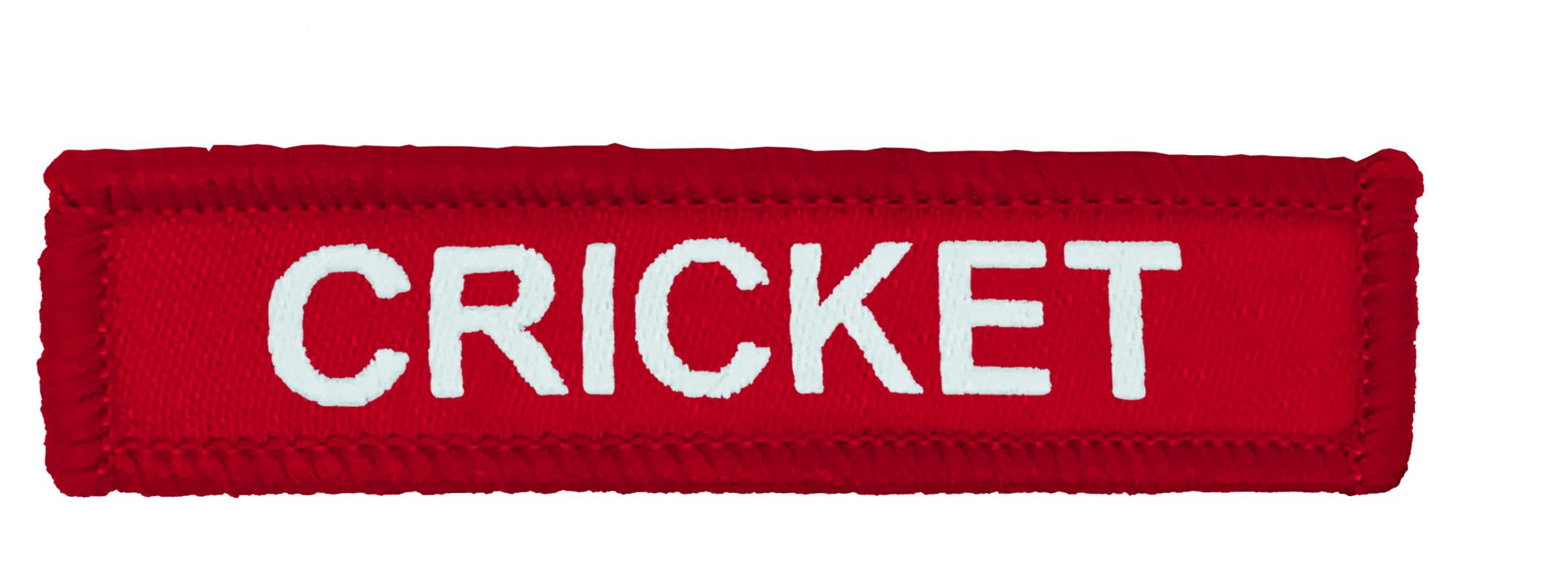 Red Woven Cricket Badge