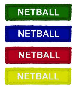Coloured Woven Netball Badges