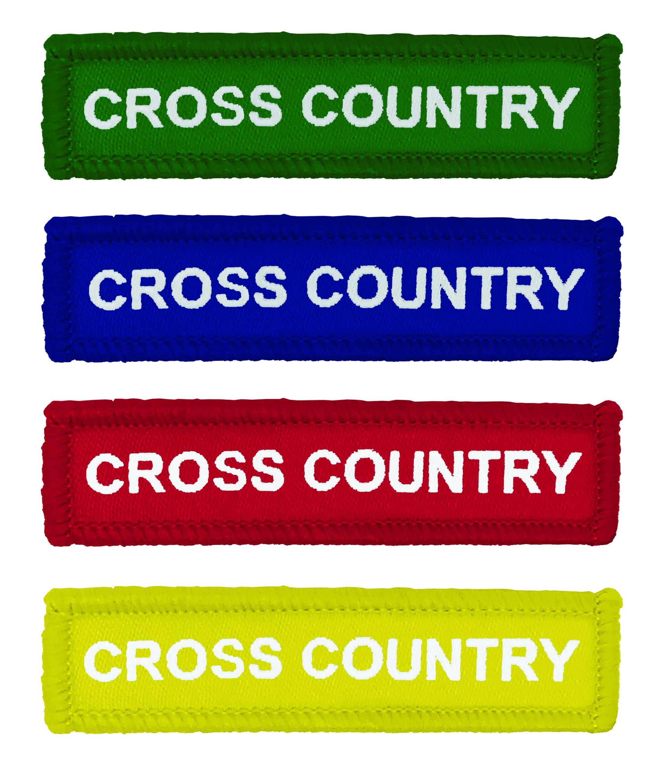 Coloured Woven Cross Country Badges