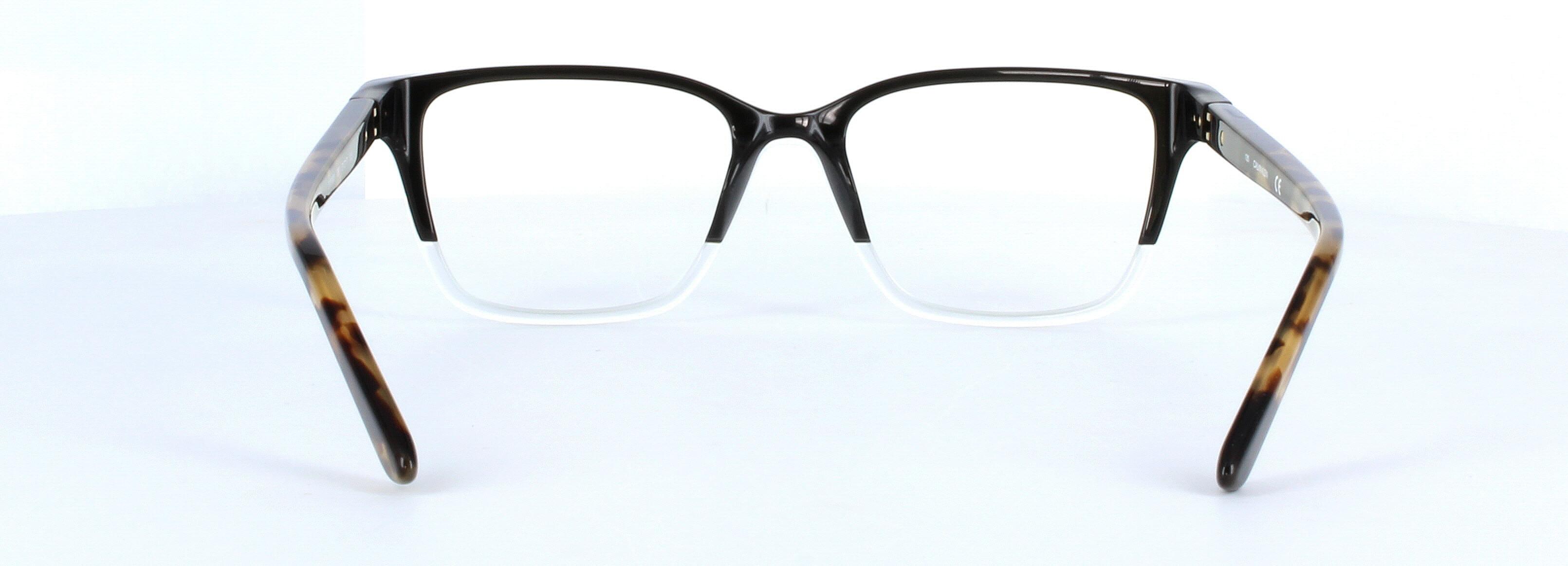 CK19506-095 - Unisex 2-tone acetate glasses with spring hinged arms - Black & crystal - image view 3