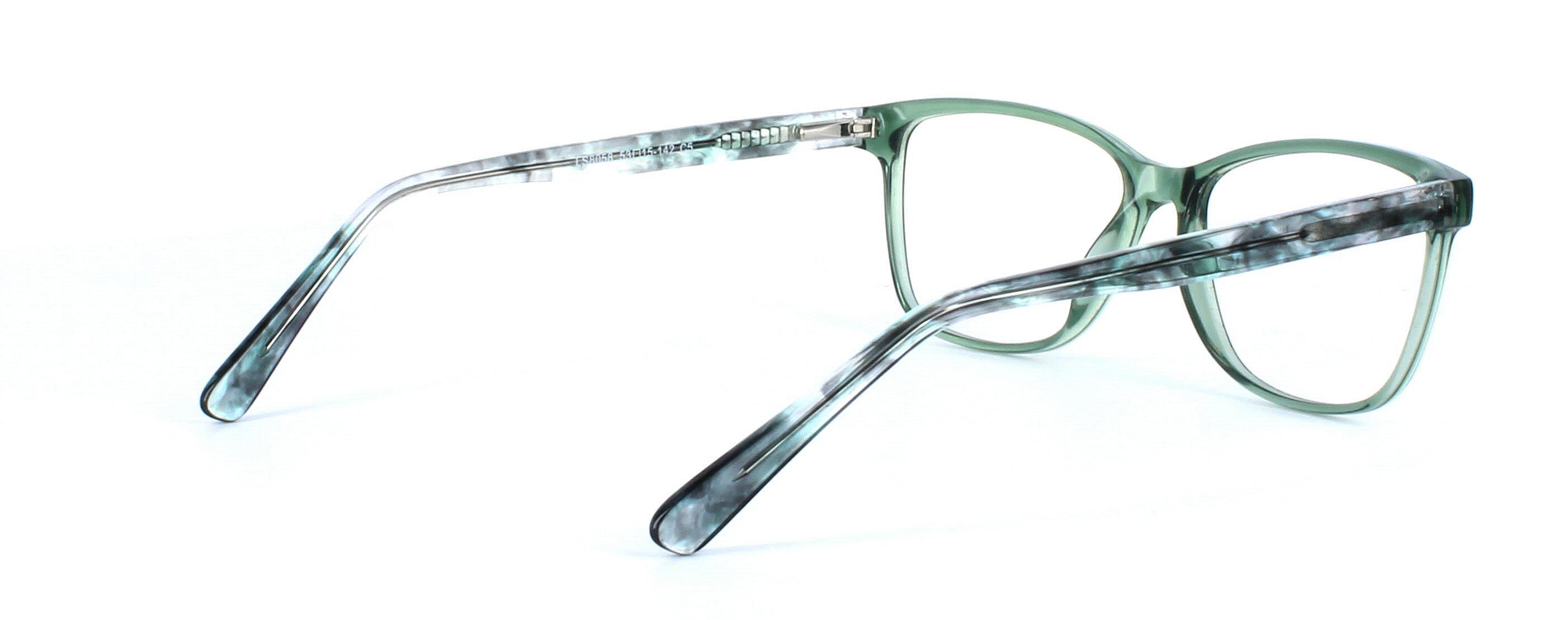 Eris - Ladies plastic rectangular shaped glasses frame - crystal green - image view 4