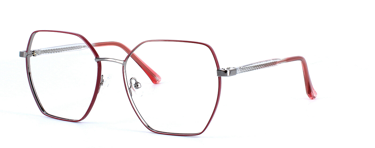 Grus - unisex 2-tone burgundy & silver glasses frame - image view 1