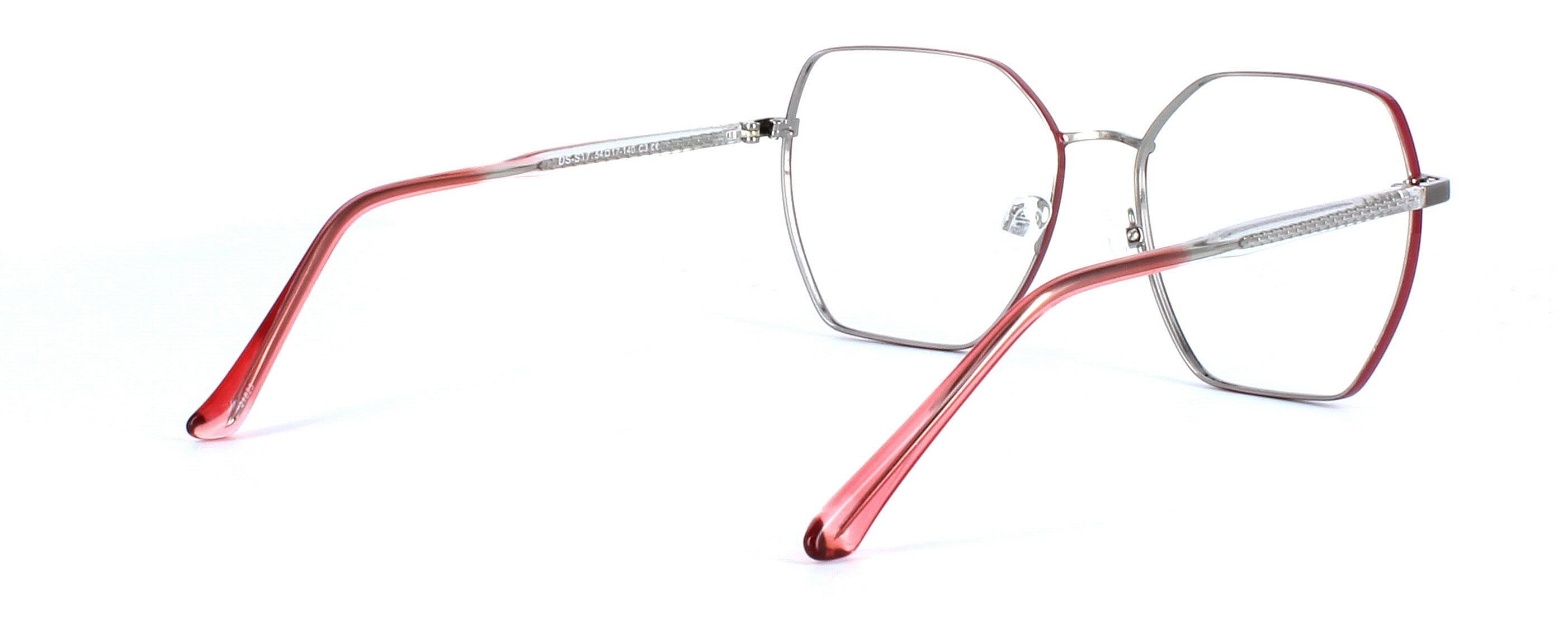 Grus - unisex 2-tone burgundy & silver glasses frame - image view 4