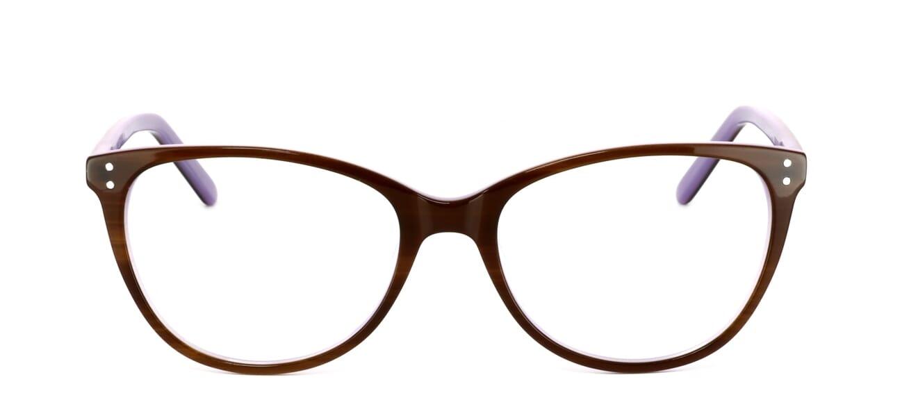 Mabrista - Ladies dark brown and purple reverse acetate frame with oval lenses - image view 5