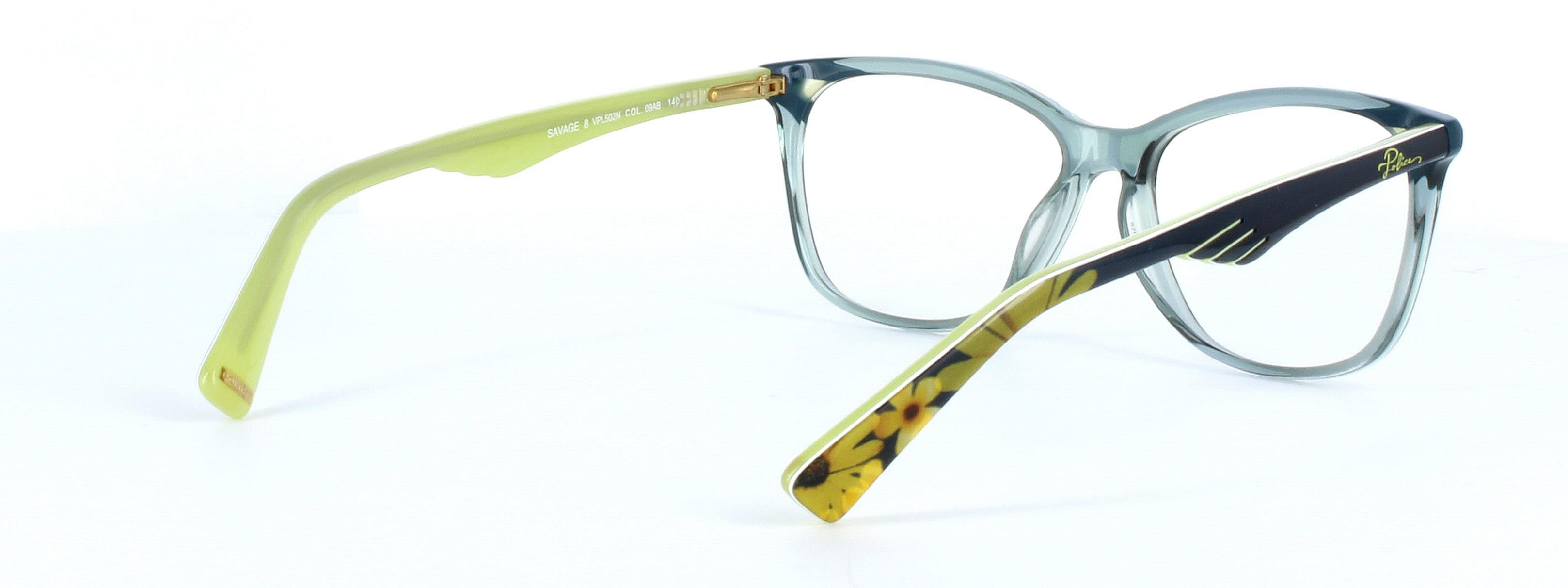 Police VPL502N - Ladies designer acetate glasses in crystal green - image view 4
