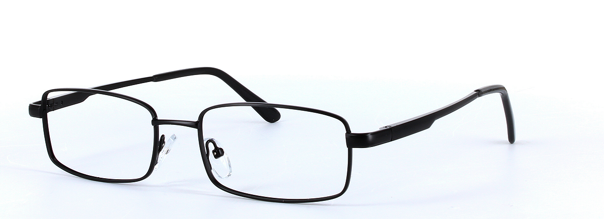 Kriston Black Full Rim Rectangular Metal Glasses - Image View 1