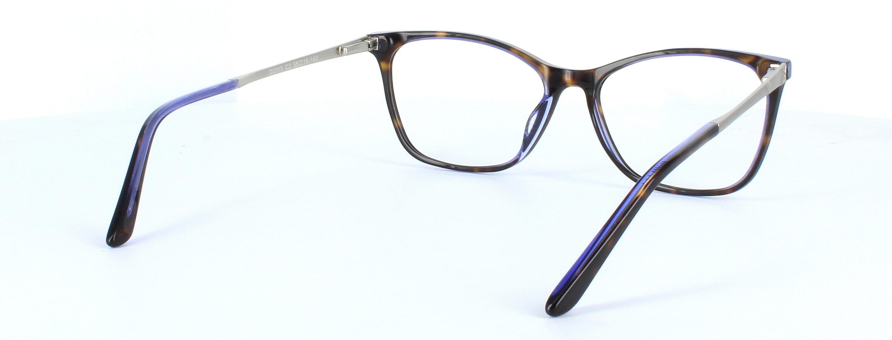 Bellina - ladies acetate glasses here in tortoise with crystal purple reverse - image view 4