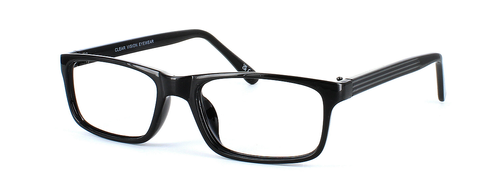 Foxtrot - unisex plastic glasses with rectangular shaped lenses - black - image view 1