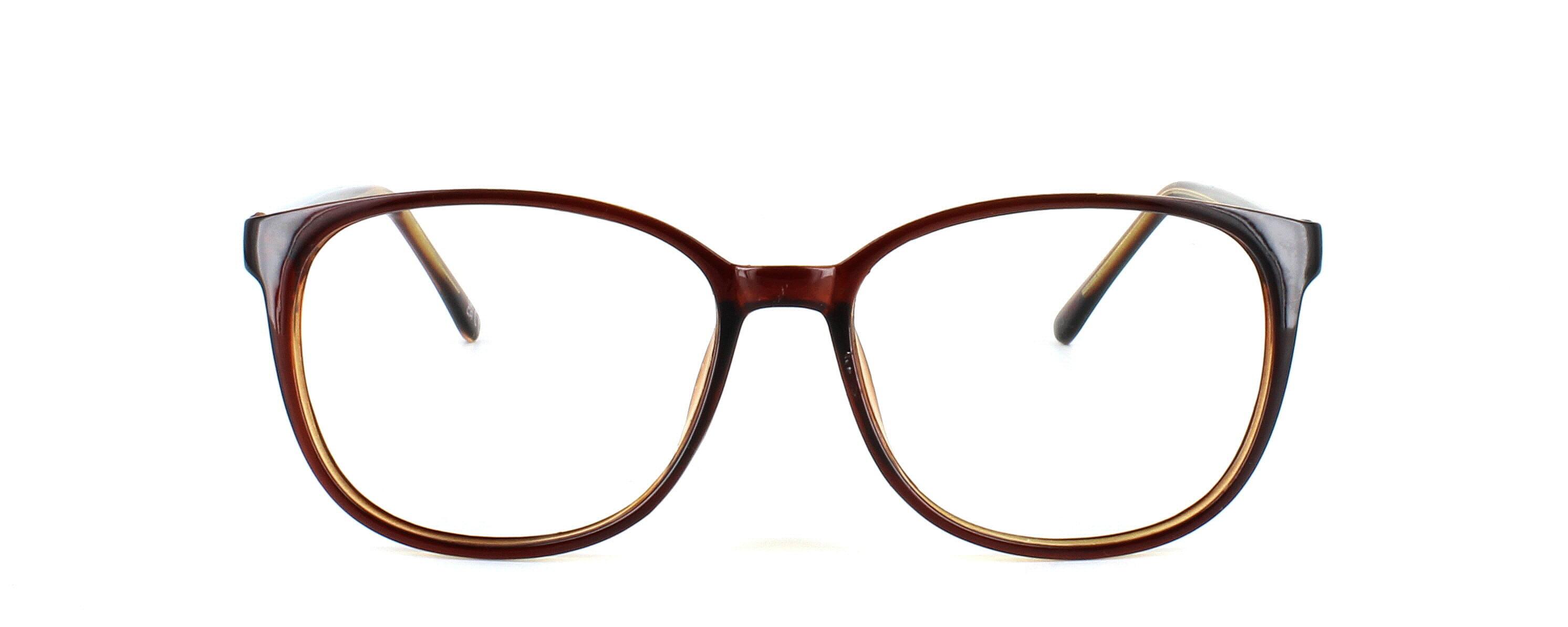 Como - Brown round shaped acetate glasses frame - image view 2