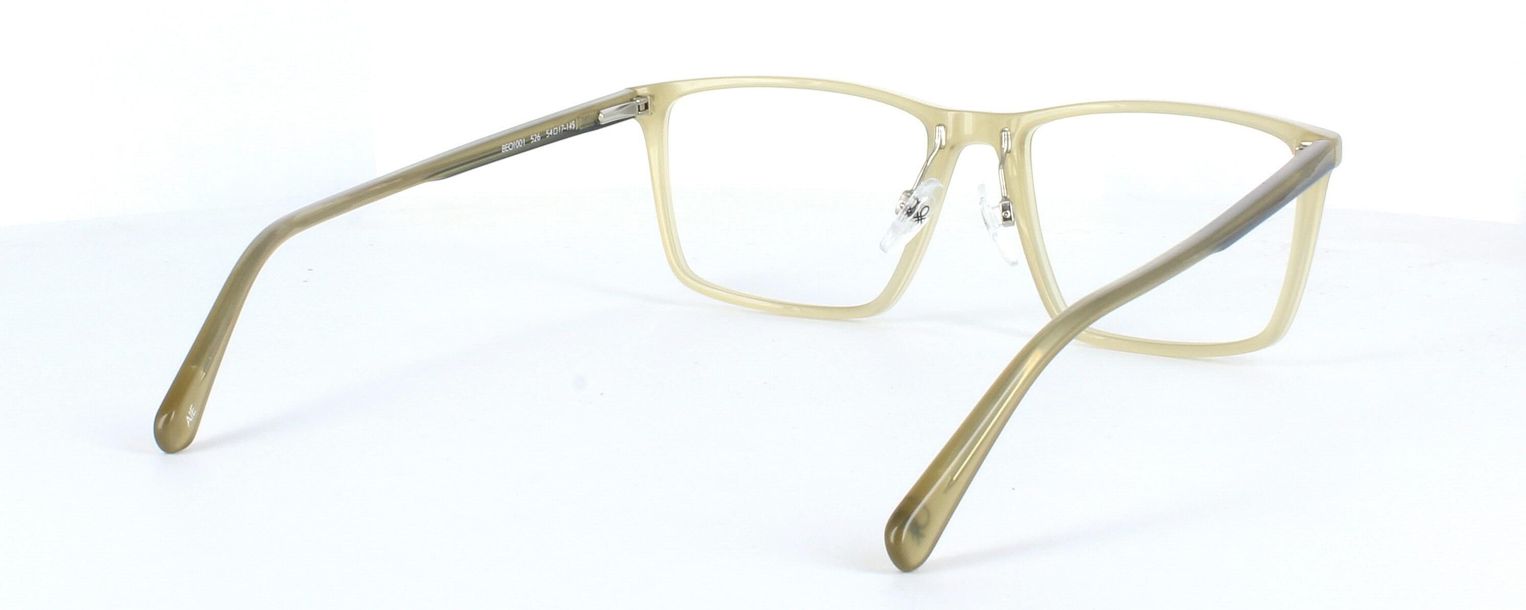 Benetton BE1O001 526 - Gents designer hand made acetate frame with crystal beige face and matching sprung hinge arms - image view 4