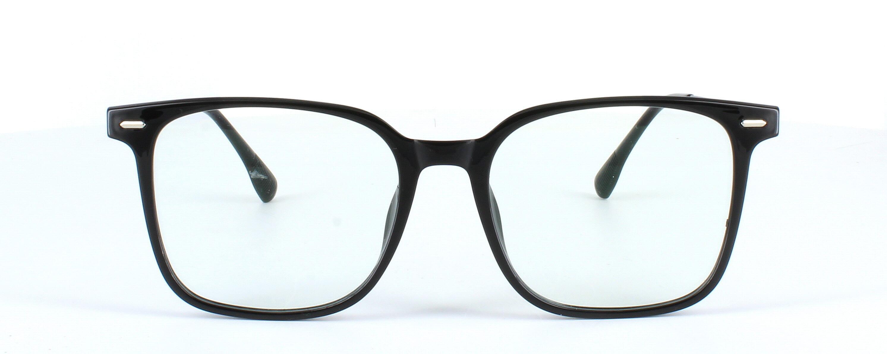 Edward Scotts ST6204 - Black - Gent's acetate retro style glasses frame with square shaped lenses and titanium arms - image view 2