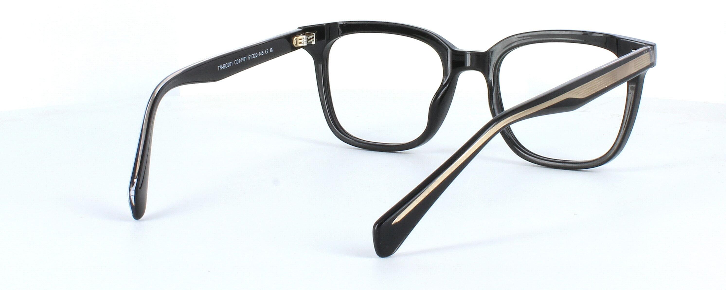 Edward Scotts TRBC901 - Black - Unisex acetate retro style glasses frame with square shaped lenses - image view 5