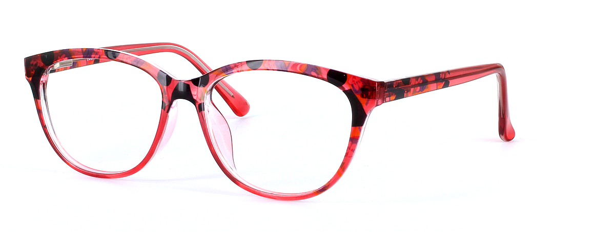 Dolores Red Full Rim Oval Round Plastic Glasses - Image View 1