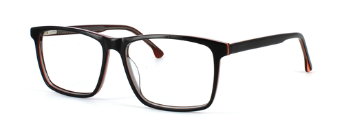 Pollock - Rectangular shaped acetate glasses here in black and red suitable for men and women with sprung hinge temples - image view 1