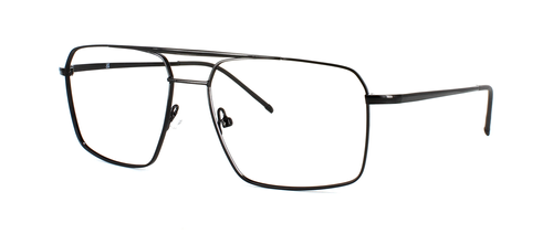 Tipton - Black gent's aviator style glasses frame with large square shaped lenses - image view 1