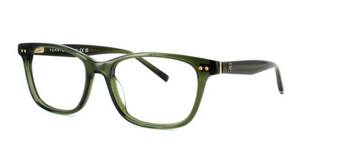 Ladies iconic style acetate with oval, very slightly cat eye shaped lenses with robust barrel hinges and embossed TH logo on the temples - image view 1