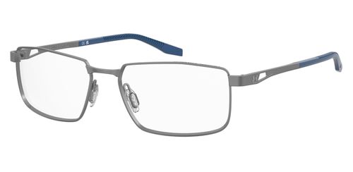 Men's rectangular shaped lightweight titanium frame in gunmetal with a fixed hinge and adjustable nose pads and ear tips which add comfort and durability - image view 1