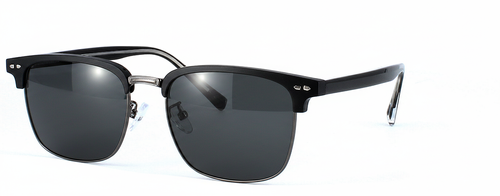 Birch in Matt Black & Gun - Prescription Sunglasses front left view