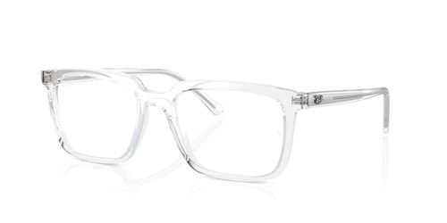 Ray Ban 7239 2001 unisex's rectangular plastic full rim optical frames in clear crystal with barrel hinges - image view 1