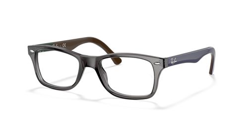 Ray Ban 5228 5546 unisex's rectangular acetate full rim optical frames in grey with fixed hinges - image view 1