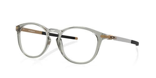 Oakley Pitchman 0OX8105 men's round metal & plastic full rim optical frames in satin grey smoke with  hinges - image view 1