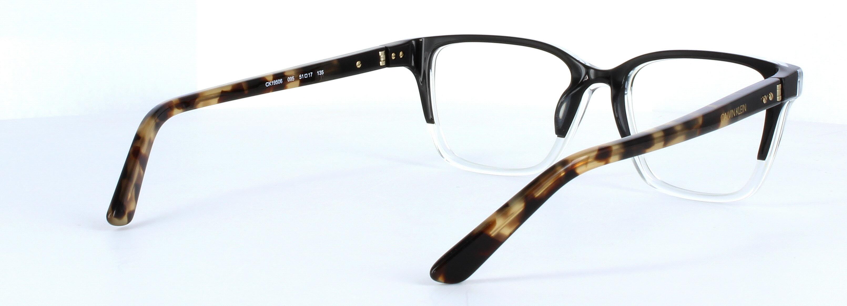 CK19506-095 - Unisex 2-tone acetate glasses with spring hinged arms - Black & crystal - image view 4