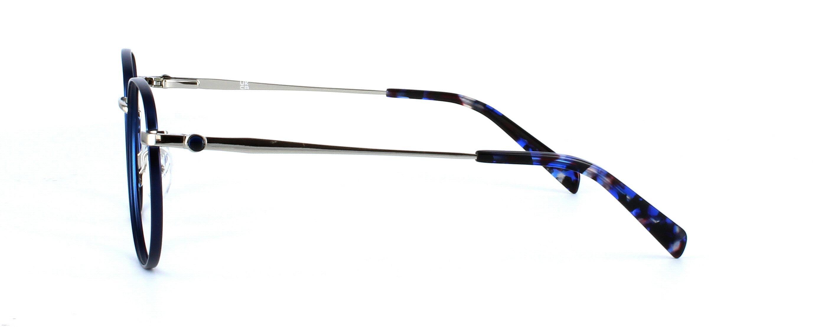Borealis - Ladies 2-tone round metal glasses - blue & silver - image 2