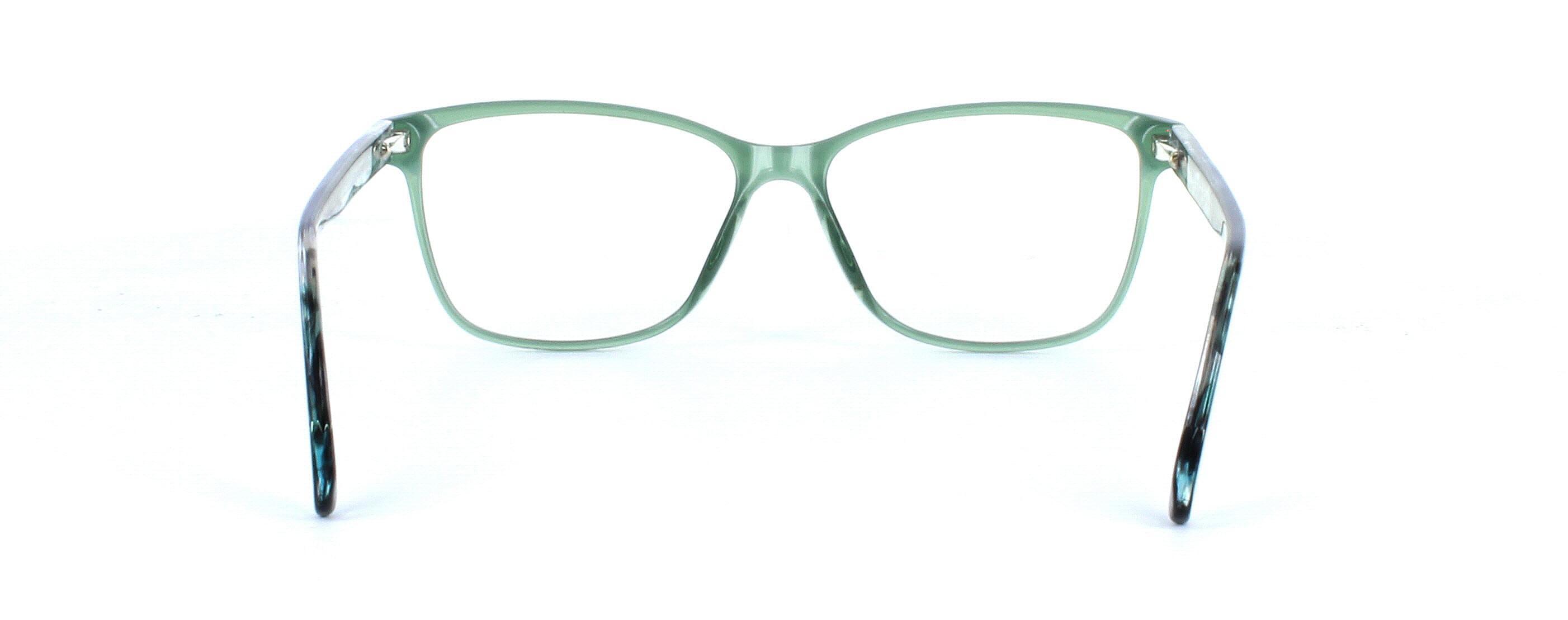 Eris - Ladies plastic rectangular shaped glasses frame - crystal green - image view 3