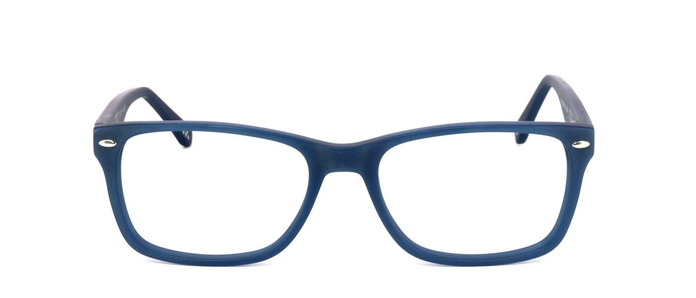Hackleton - ladies matt blue acetate glasses with sprung hinge temples. This frame has rectangular shaped lenses - image view 5