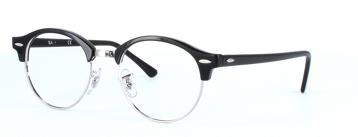 Ray Ban 4246 - Women's round shaped plastic and metal frame by Ray Ban - Black & silver - image view 1