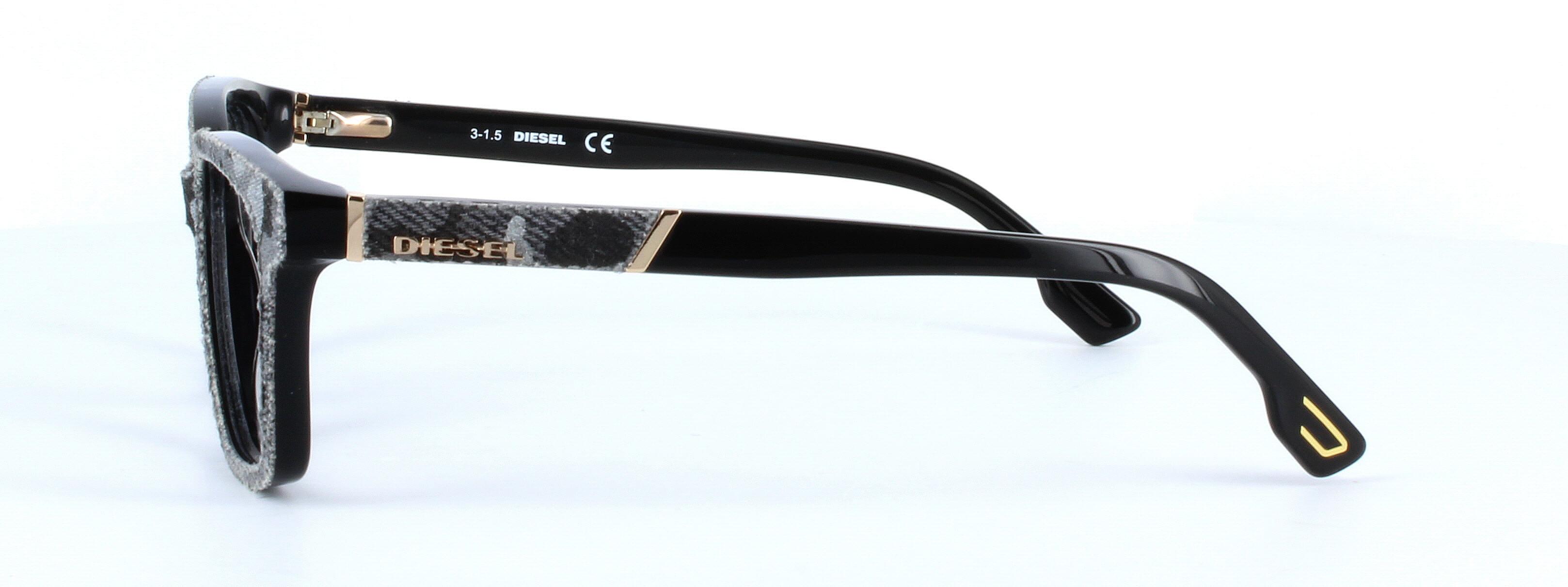 Diesel denimeye 5137 - ladies designer glasses in black/grey denim on acetate - image view 2
