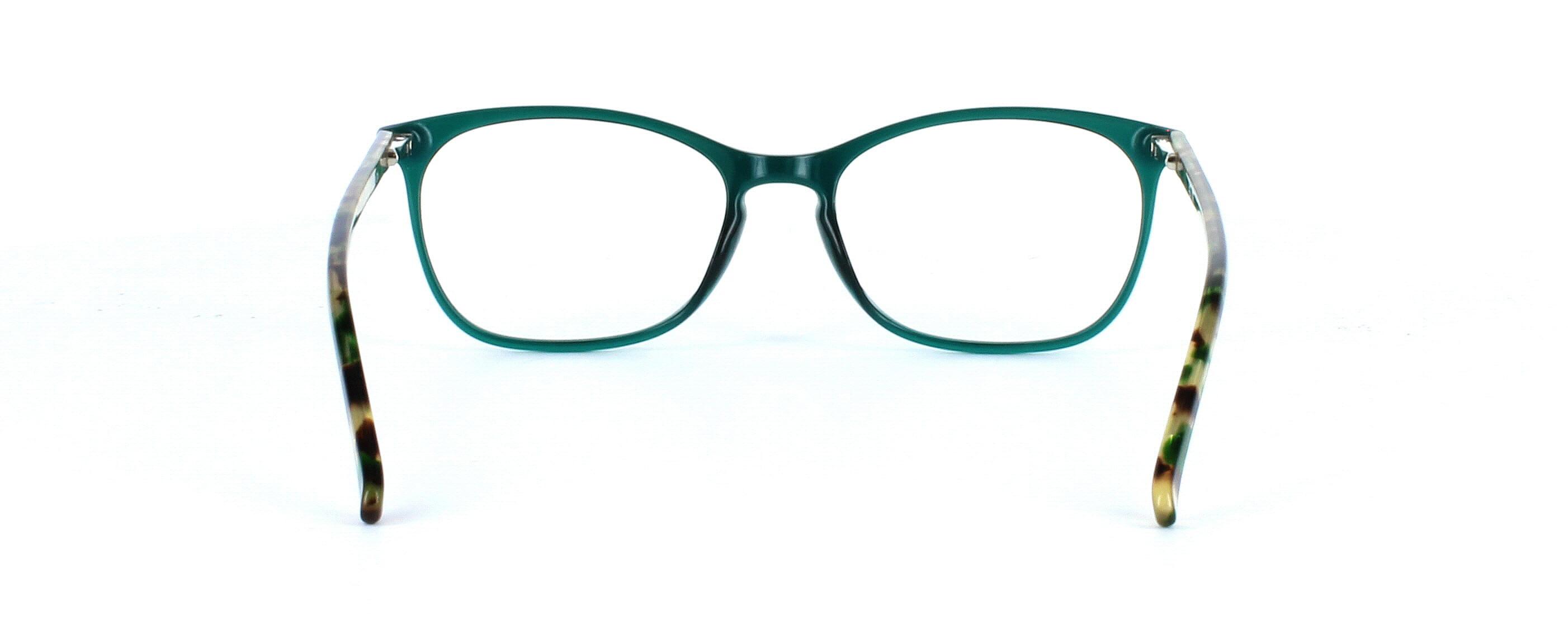 Hackleton - Ladies crystal green plastic glasses with mottled sprung hinge arms - image view 3
